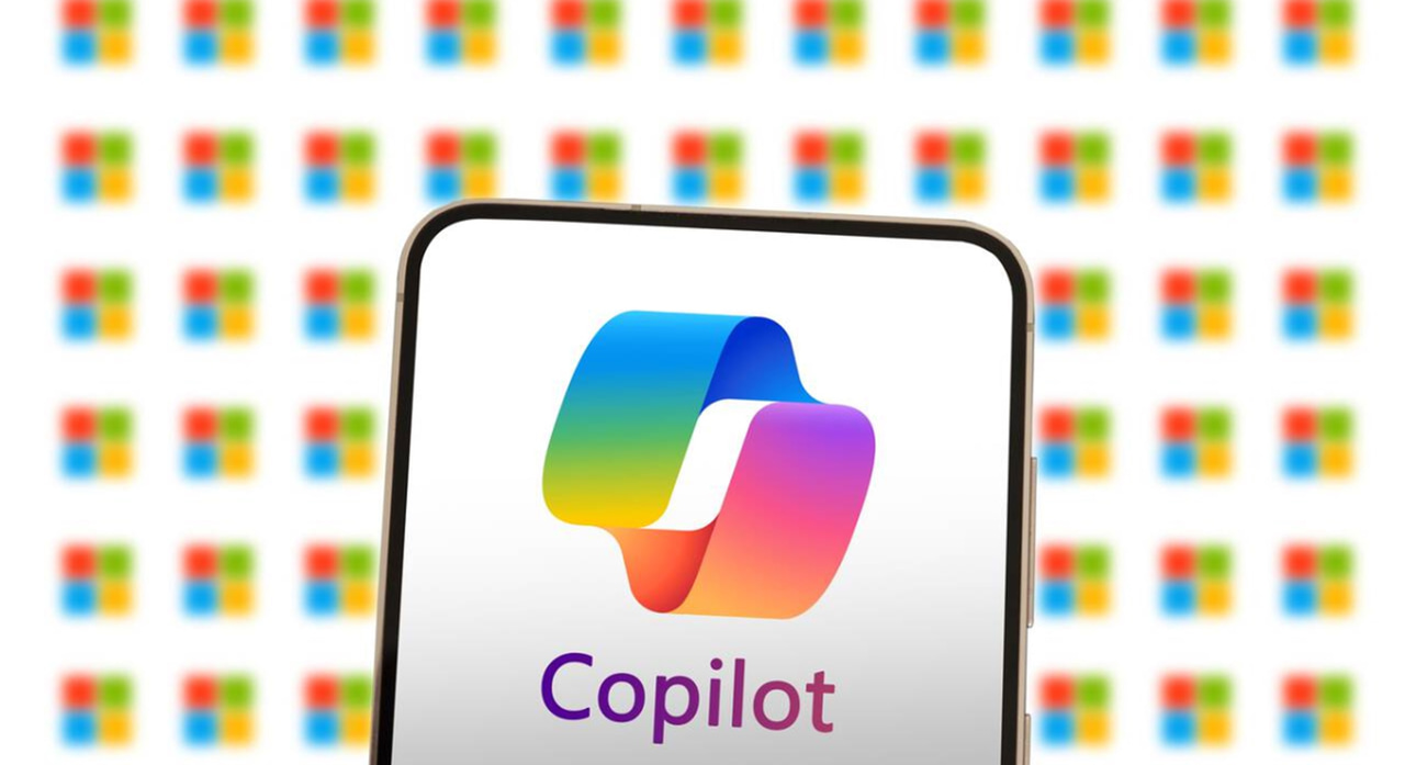Microsoft Copilot logo displayed on smartphone screen